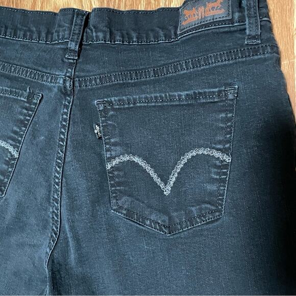 Levi’s Perfectly Slimming 512 Boot Cut Black Jeans 12 Short 28” inseam - Picture 3 of 14